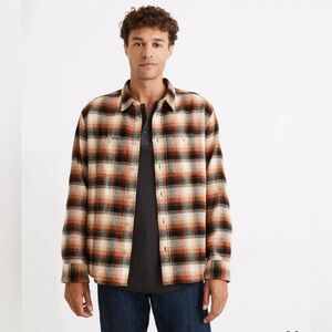 MADEWELL Brushed Flannel Easy Long-Sleeve Shirt in Plaid